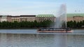 Alsterfontaene (Alster Fountain) at Binnenalster (Inner Alster lake) in Hamburg Royalty Free Stock Photo