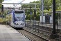 Alstom Regio Citadis lightrail tram running on Randstadrail by HTM Royalty Free Stock Photo