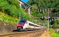 Alstom tilting high-speed train on the Gotthard railway Royalty Free Stock Photo