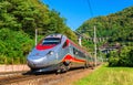 Alstom tilting high-speed train on the Gotthard railway Royalty Free Stock Photo