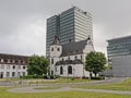 Alt Saint Heribert church, Abtei Deutz and modern officebuilding in Cologne