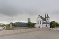 Alt Saint Heribert church, Abtei Deutz and modern officebuilding in Cologne