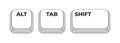 Alt Tab Shift grayscale keyboard hotkey Royalty Free Stock Photo