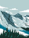 Alta Ski Area in the Wasatch Mountains in Salt Lake County Utah WPA Poster Art Royalty Free Stock Photo