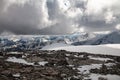 Altai mountain rocks glacier snow