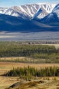 Altai mountains in Kurai area with North Chuisky Ridge on backgr Royalty Free Stock Photo