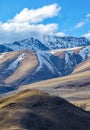 Altai mountains in Kurai area with North Chuisky Ridge on backgr Royalty Free Stock Photo