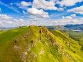 Altai mountains republic, Blue Katun river with clouds Russia, aerial top view Royalty Free Stock Photo