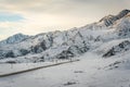 Altai Mountains, road, winter Royalty Free Stock Photo