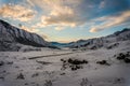 Altai Mountains, road, winter Royalty Free Stock Photo