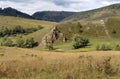 The mountain river Yarovka in the village of Generalka of the Altai Territory. Western Siberia. Russia Royalty Free Stock Photo