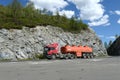 Fuel trucks on the pass Chike-Taman.Chuysky tract.