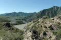 Place of the confluence of the rivers Katun and Chuya in Altai mountains. Siberia, Russia Royalty Free Stock Photo