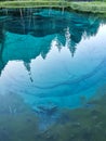 Altai Republic, Siberia, Russia - June.2020. Blue geyser lake in the Altai mountains. Altay. Royalty Free Stock Photo