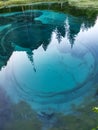 Altai Republic, Siberia, Russia - June.2020. Blue geyser lake in the Altai mountains. Altay. Royalty Free Stock Photo