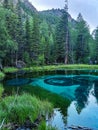 Altai Republic, Siberia, Russia - June.2020. Blue geyser lake in the Altai mountains. Altay. Royalty Free Stock Photo