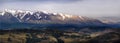 Altai, Ukok plateau. Beautiful sunset with mountains in the background. Snowy peaks autumn. Journey through Russia, Altay