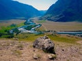 Altaic river and mountains Royalty Free Stock Photo