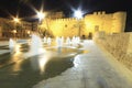 Altamira Palace and fountain at night in Elche Royalty Free Stock Photo
