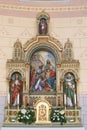 The altar Adoration of the Magi in the Church of Visitation of the Virgin Mary in Vukovina, Croatia