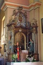 Altar of the Annunciation of the Virgin Mary in the church of Saint John the Baptist in Gornja Jelenska, Croatia