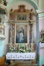 Altar of Assumption in St. Vitus Church in Brdovec, Croatia