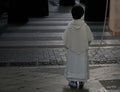 Altar boy seen during an easter holy week procession in mallorca