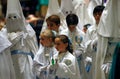 Altar boys before the start of an easter holy week procession in mallorca