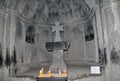 Altar in the church of Geghard monsatery Royalty Free Stock Photo