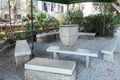 Altar in the courtyard of the Beatitude Monastery located on the mountain on the coast of the Sea of Galilee - Kinneret