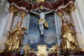 Altar of the Holy Cross, Church of the Immaculate Conception of the Virgin Mary in Lepoglava, Croatia Royalty Free Stock Photo