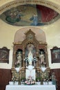 Altar of the Holy Family in the church of the St Nicholas in Lijevi Dubrovcak, Croatia Royalty Free Stock Photo