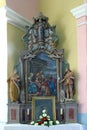 Altar of the Holy Three Kings in the Church of Saint Martin in Pisarovinska Jamnica, Croatia Royalty Free Stock Photo