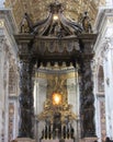 Altar inside Saint Peter`s Basilica in Vatican City Royalty Free Stock Photo