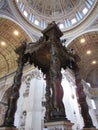 Altar inside Saint Peter`s Basilica in Vatican City Royalty Free Stock Photo