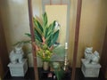 Altar of a Japanese Buddhist temple in the city of SÃ£o Paulo