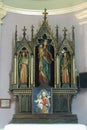 Altar Mary Queen of the Holy Rosary at Holy Trinity Church in Krapinske Toplice, Croatia