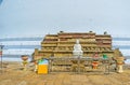 The altar with Meditating Buddha Royalty Free Stock Photo