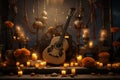 Altar of Musical Instruments and Notes for Dia Royalty Free Stock Photo