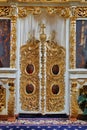 Altar in orthodox church - Bujoreni Monastery, landmark attraction in Romania Royalty Free Stock Photo