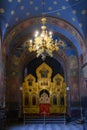 Altar of the Panteleimon Cathedral of the Christian New Athos Simon-Kananite Monastery in Abkhazia, founded in 1875 and Royalty Free Stock Photo