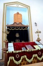 Altar prayer area with menorah hanukkah Star of David at synagogue Batumi Georgia