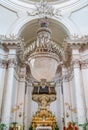 Altar with Saint Agatha statue in the Church Badia di Sant`Agata in Catania, Sicily, Italy. Royalty Free Stock Photo