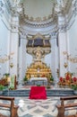 Altar with Saint Agatha statue in the Church Badia di Sant`Agata in Catania, Sicily, Italy. Royalty Free Stock Photo