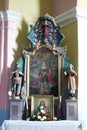 The altar of Saint Barbara in Church of Saint Martin in Pisarovinska Jamnica, Croatia