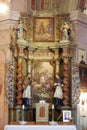 Altar of Saint Joseph in the church of the Visitation of the Virgin Mary in Garesnica, Croatia Royalty Free Stock Photo