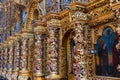 Wooden baroque iconostation inside old orthodox cathedral Royalty Free Stock Photo