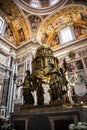 Altar of Sistine Chapel and Oratory of the Nativity in the Basilica of Santa Maria Maggiori in Rome Italy