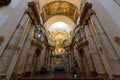 Altar at St. Charles Church, Karlsplatz in Vienna, Austria. Golden piece above altar symbolizing Yahweh, national god of Israel