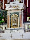 altar tabernacle in marble and baroque and neoclassical decorations